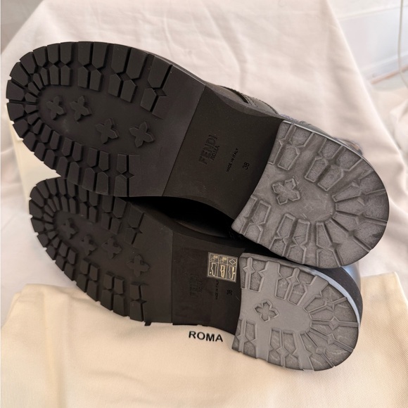 Fendi Biker Vitello Moto Combat Boots in Black Blue and Grey NIB size 38 - Picture 8 of 16